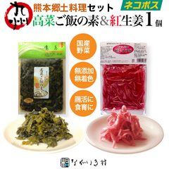 【九州産】高菜ご飯の素&【宮崎産】紅しょうが　1セット