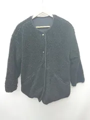 ◇ coca コカ リバーシブル ノーカラー ボア シンプル 長袖 ジャケット サイズOne ブラック レディース P  【1403110005986】のサムネイル