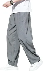 【在庫処分】[Fasshonrida] ワイドパンツ メンズ ズボン 夏用 イージーパンツ 涼しい スラックス 冷感 夏服 ずぼん 大きいサイズ サルエルパンツ ゆったり ボトムス 無地 ストレートパンツ おしゃれ ロングパンツ 春 夏