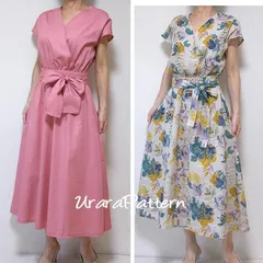 100 型紙　大人　カシュクールワンピース　S~5L