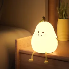 ナイトライト かわいい LED ランプ 洋ナシ型 洋梨型 USB充電式【子供部屋 授乳 ライト 間接照明 おやすみライト 寝室用 プレゼント】
