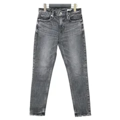 upper hights アッパー ハイツ パンツ ブラック 黒 サイズ:22(XXS) / ステラ スリム テーパード デニム パンツ / THE STELLA / クロップド丈 5ポケット ストレッチ ダメージ加工 コットン【レディース】【中古】