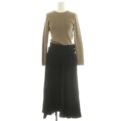 アルアバイル allureville ニット 切替 ワンピース ロング マキシ丈 長袖 2 茶 黒 ブラウン ブラック /MI ■OS