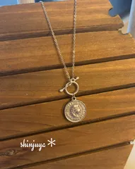 コインネックレス♡ロング♡マンテル♡重ね付け♡サージカルステンレス♡
