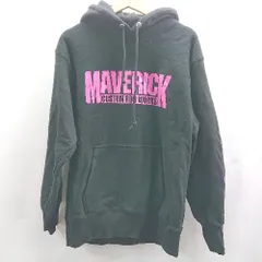 ◇ ⊇ CUSTOM ROD WORKS MAVERICK 裏起毛 ロゴプリント 長袖 パーカー サイズL ブラック メンズ E  【1504240019857】のサムネイル