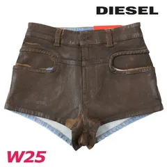 新品・未使用 ディーゼル DIESEL デニムショートパンツ ホットパンツ レディース 後染めコーティング加工 ストレッチ スリム ハイウエスト DE-SHORT-LYA