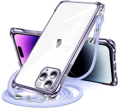 【人気商品】iPhone14pro ショルダー max 用 スマホケース アイフォン14ProMax 用 カバー 肩掛け 斜めかけ クリア 縄掛けケース 透明 薄型 ケース 軽量 TPU 携帯ケース 紐付き Max 斜めがけ 織りストラップ付き ネックストラッ