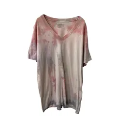 Hanes 半袖 タイダイTシャツ L ライトピンク ヘインズ Ｖネック 古着卸 アメリカ仕入 a707-5528