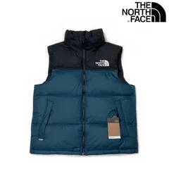 ノースフェイス ダウンベスト ヌプシ US限定 青 黒 190122