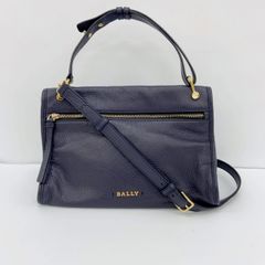 BALLY バリー 本革 シュリンクレザー トートバッグ 灰色(グレー