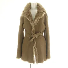 ボディドレッシングデラックス BODY DRESSING Deluxe ムートンコート ショート アウター ベルト付き 9 ベージュ /MI ■OSのサムネイル