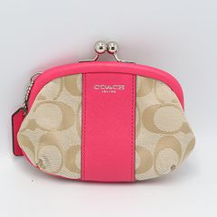 ヴィンテージCOACH コーチ 財布 小銭入れ がま口 シグネチャー 柄 ガマ