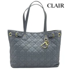 クリスチャンディオール　トートバッグ　カナージュステッチ コーティングキャンバス グレー系