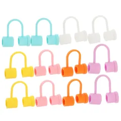 【在庫処分】かわいいストロートッパー 6~8mmストロー先端カバー ストローチップトッパー ストローカバーキャップ ドリンクマーカー ストローチップキャップ ドリンクストローチップカバ 12個 COOLHIYA