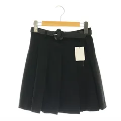 マリークワント MARY QUANT タグ付き デイジーバックルクラシカル スカート プリーツ ミニ丈 M 黒 ブラック /KO ■OS