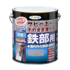 （まとめ買い）アサヒペン 水性塗料 水性高耐久鉄部用 3L グレー 【×3セット】