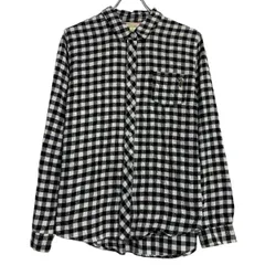 U.S.POLO ASSN. 長袖 チェックシャツ L ブラック ホワイト ユーエスポロアッスン ボタン ポニー刺繍 古着卸 アメリカ仕入 a611-8673