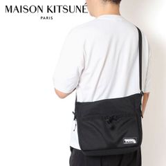 25SSモデル メゾン キツネ MAISON KITSUNE メンズ フラッシュフォックス ショルダーバッグ【BLACK】 NM05172WQ4034 BLACK/【2025SS】m-bag