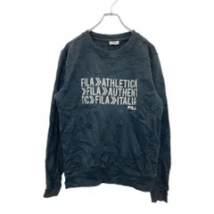 FILA プリントスウェット トレーナー Sサイズ フィラ ブラック 古着卸 アメリカ仕入 t2406-3308