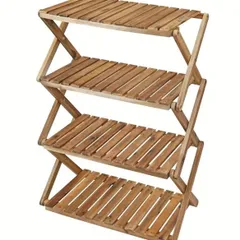 収納棚 木製マルチレイヤー構造 2段3段4段調整可能 ベランダ設置対応 キャンプラック MOVE対応フレーム 調整可能フロア設置 CSクラシックスタイル ディスプレイ収納兼用 自然素材使用 組立簡単 持ち運び便利 アウトドア家具収納用品 ブラウン