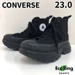【本日18時 出品終了】コンバース 厚底ハイカット CONVERSE トレックウェーブ サイドゴア HI 23cm 黒 ブラック 中古 1SD722 【送料無料】 MID7421