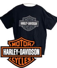 ハーレーダビッドソン  半袖Tシャツ　メンズ 　スカル　ファイヤーパターン　ブラック XL相当