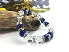 ブルータイガーアイ&水晶 パワーストーン ブレスレット 天然石 10mm  （シルバー）メンズ・レディース 男性・女性 数珠ブレス 開運  [3]