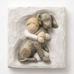 ウィローツリー飾り盾 Hug Plaque - ハグ 幅9.6x奥行2x10.5(cm) いぬ | おしゃれ 置物 彫刻 人形 インテリア スーザン･ローディ 正規輸入品