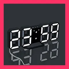 【スタッフおすすめ！】Deerbird* モダンな電子LEDデジタル目覚まし時計24/12時間表示夜モードとスヌーズ機能壁掛け時計ナイトデスクの目覚まし時計（白黒）