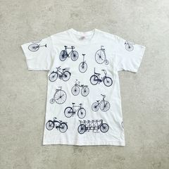 90s USA製 Michigan Rag Co. Bicycle All Over Printed T-shirt ミシガンラグ 自転車 チャリンコ 総柄 Tシャツ TEE