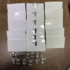 【セット】KOKUYO 名刺型名札 ネームプレート ナフ-20N 16枚 /名札用パーツ　金属クリップ　13個/タッグ名札　クリップ付名札