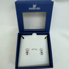 K【SWAROVSKI】スワロフスキー ピアス ヴィンテージローズ 揺れる ピンク