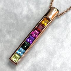 極上金巻アクセサリー116g 東Y7-0829⭐︎2F 美品K18⭐️マルチカラーストーン ネックレス】 田中貴金属