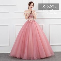 파티 드레스 나이트 드레스 핑크 화이트 꽃 드레스 원피스 큰 사이즈 사은회 결혼식 롱 길이 투명감 SML XL LL 2XL XXL 3XL XXXL 공주계 오프숄더 여성 끈 타입 파티 레이스 프린세스