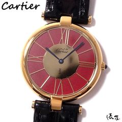 【希少文字盤】カルティエ マストヴァンドーム LM R&G ラージサイズ メンズ レディース ヴィンテージ Cartier 時計 腕時計 中古【送料無料】