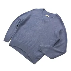 UNITED ARROWS セーター レディース M相当 ネイビー 【 ゆったりシルエット 】 長袖 Vネック ウール混紡 ユナイテッドアローズ ●AA334