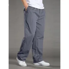 ☆ グレー ☆ XLサイズ ☆ カーゴパンツ カーゴパンツ メンズ ゆったり イージーパンツ カーゴ パンツ 長ズボン カジュアルパンツ ストレートパンツ ズボン ロングパンツ 男性 紳士 ボトムス おしゃれ カジュアル シンプル 無地 春 夏 春夏