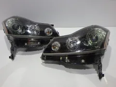 左右ヘッドライト クリア プラスチック製    Y50フーが Y50フーガGT ドレスアップヘッドライト 純正加工品 ブラック＆6