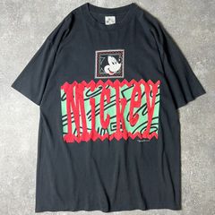 90s USA製 ディズニー オフィシャル 両面 ミッキー プリント 半袖 Tシャツ XXL / 90年代 アメリカ製 オールド ブラック シングル
