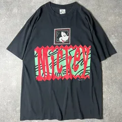 90s USA製 ディズニー オフィシャル 両面 ミッキー プリント 半袖 Tシャツ XXL / 90年代 アメリカ製 オールド ブラック シングル