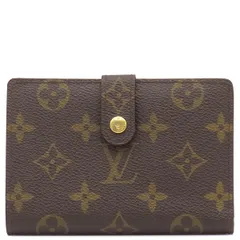 ルイヴィトン LOUIS VUITTON 二つ折り財布 ポルトモネ ビエ ヴィエノワ モノグラムキャンバス モノグラム ゴールド金具 茶 がま口  M61663 MI2067【中古】