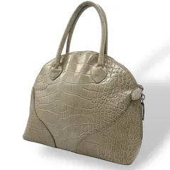 良品 981 フルラ トートバッグ ドーム型 クロコ型押し ベージュ