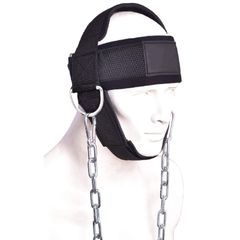 筋トレ ヘッドハーネス フィットネス 首 サポー ト ネックハーネス 首の強化 スチールチェーン CAWKAY ネオプレンストラップ
