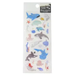 【メール便】ももろ シールシート 夏柄ドロップシール 海の動物 アクティブコーポレーション デコシール デコレーション かわいい グッズ 