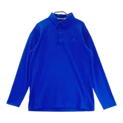 サイズ：O ADIDAS GOLF アディダスゴルフ  長袖ポロシャツ ボタンダウン  ブルー系 [240101357474]# ゴルフウェア メンズ ストスト