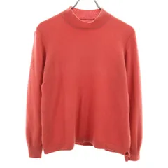 カシミア100％ 長袖 ハイネック セーター オレンジ ニット レディース 古着