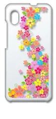 【新品未使用】Galaxy A20 SC-02M SCV46 ギャラクシー クリア ハードケース ( カラフルラインフラワー ) カラフル 花柄 フラワー cl-sc02m-24