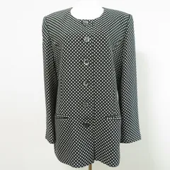 #anc ケンゾー KENZO ジャケット 2 黒 白 ドット ノーカラー ヴィンテージ レディース [970009]のサムネイル