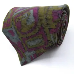 レノマ ブランド ネクタイ 総柄 幾何学模様 シルク イタリア製 メンズ ベージュ renoma 【中古】