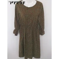 ◇ ROPE PICNIC ロペピクニック 総柄 長袖 ロング ワンピース サイズ40 ブラウン グリーン レディース  【中古】 【1201210002344】